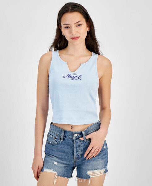 Juniors' Angel Graphic-Print Cotton Tank Top