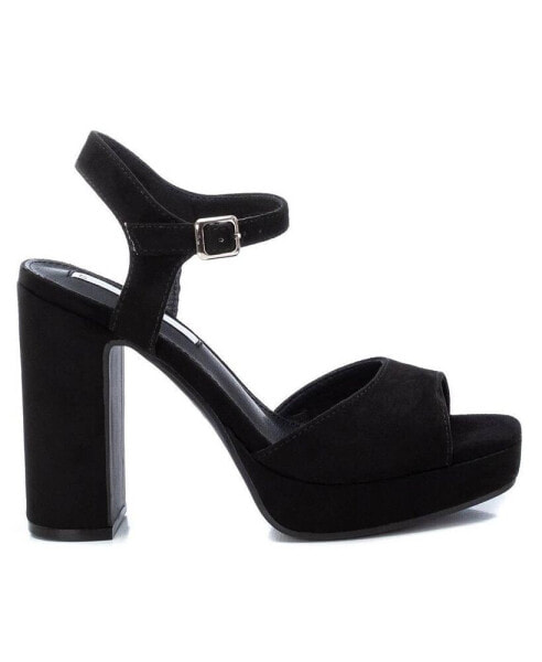 Women's Heel Suede Sandals By Black