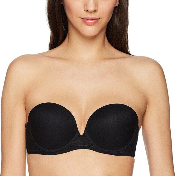 On Gossamer 177754 Womens Underwire Strapless Balconette Bra Black Size 34D