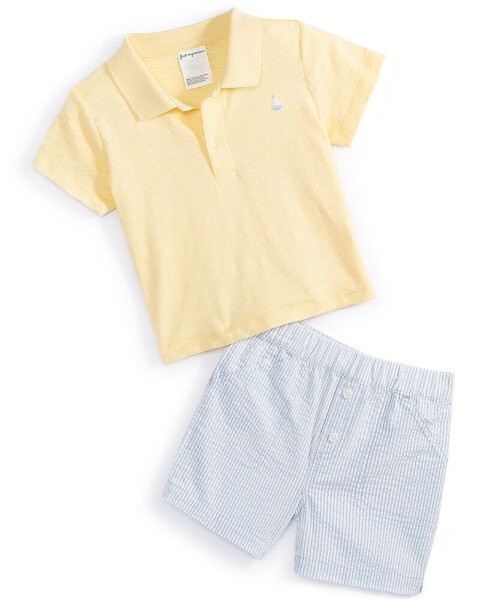 Baby Boys Collared Shirt and Seersucker Shorts, 2 Piece Set, Created for Macy's