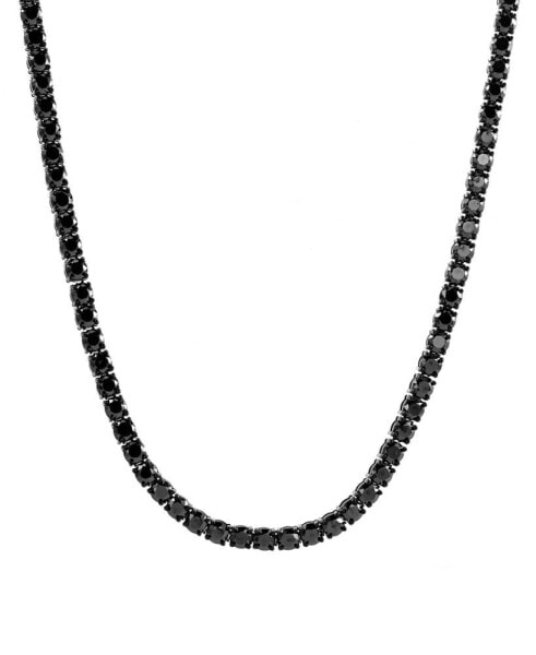 Men's Cubic Zirconia 20" Tennis Necklace in Black Ion-Plated Stainless Steel