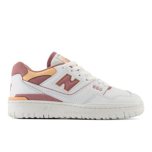 New Balance Women's 550 White/Pink/Orange Size 10.5 B