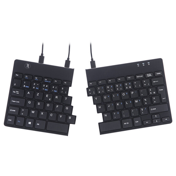 R-Go Split R-Go Break ergonomic keyboard - AZERTY (FR) - wired - black - Mini - Wired - USB - AZERTY - Black