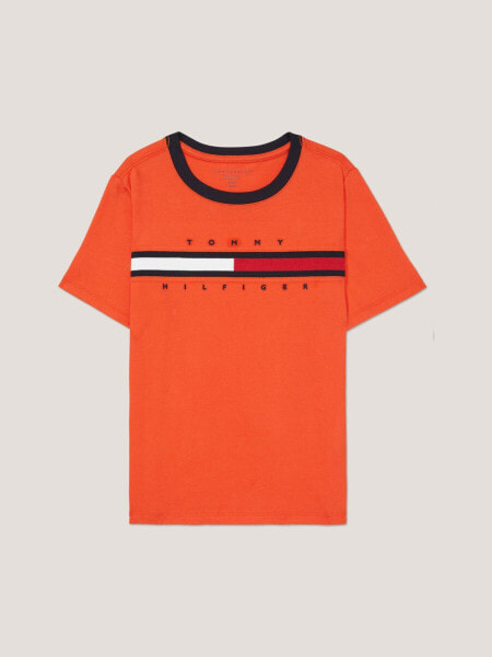 Kids' Flag Stripe Logo Ringer T-Shirt