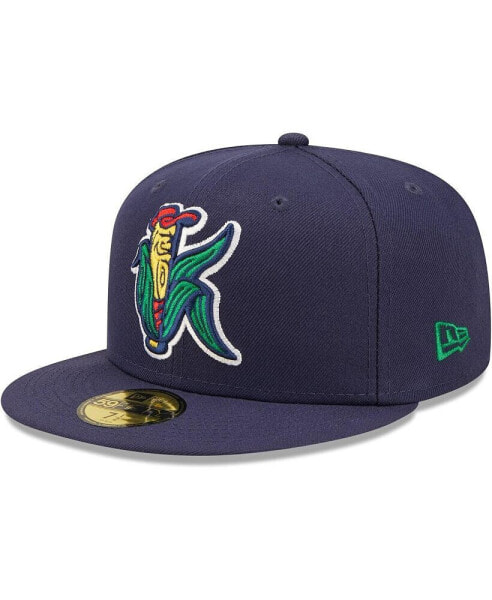 Men's Navy Cedar Rapids Kernels Authentic Collection Team Home 59FIFTY Fitted Hat