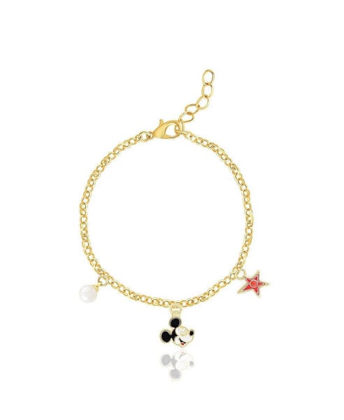 Mickey Mouse Charm Bracelet 6.5" + 1" - Official License Gold Plated 100th Anniversary Limited Edition Bracelet