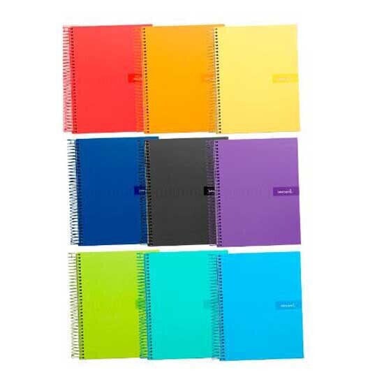 LIDERPAPEL Spiral notebook a5 crafty lined cover 80h 90gr square 4 mm with margin