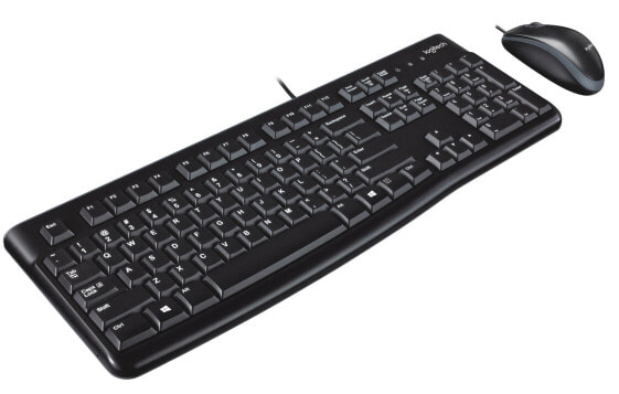 Клавиатура Logitech Desktop MK120 - Полноразмерная (100%) - Проводная - USB - QWERTY - Черная - В комплекте мышь