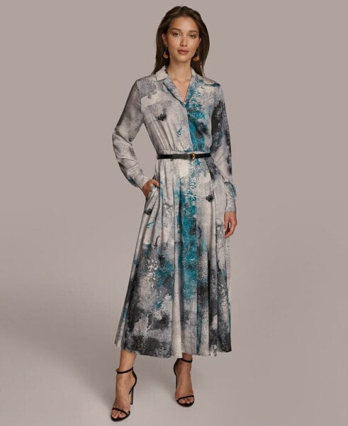 Donna Karan Women's Printed Belted Shirtdress