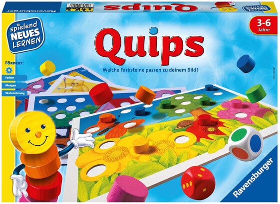 Ravensburger 24920, Quips, Playing and Learning for Children, Educational Game for Children from 3 to 6 Years, Playful Learning for 2 to 4 Players & Children’s Puzzle 07584, Fireman Sam, 2 x 12 pieces, (German Language)