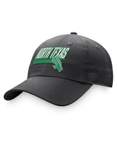 Men's Charcoal North Texas Mean Green Slice Adjustable Hat