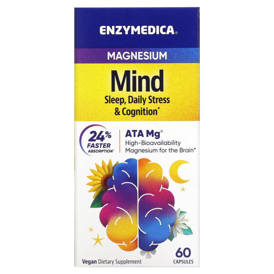 Enzymedica, Магний, для разума, 60 капсул