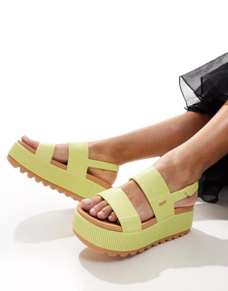 Reef Vista Hi sandals in lime green exclusive to ASOS