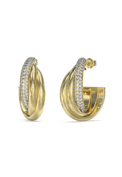 Original gold-plated earrings with zircons Perfect JUBE04064JWYGT/U