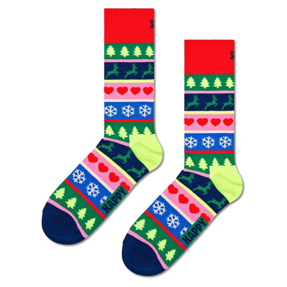 Носки полудлинные Happy Socks Рождественская полоска