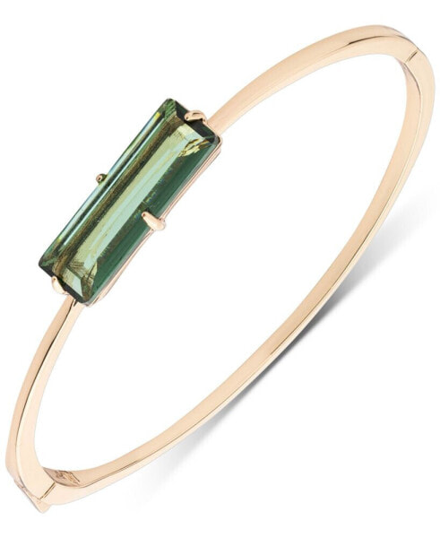 Gold-Tone Baguette Stone Bangle Bracelet