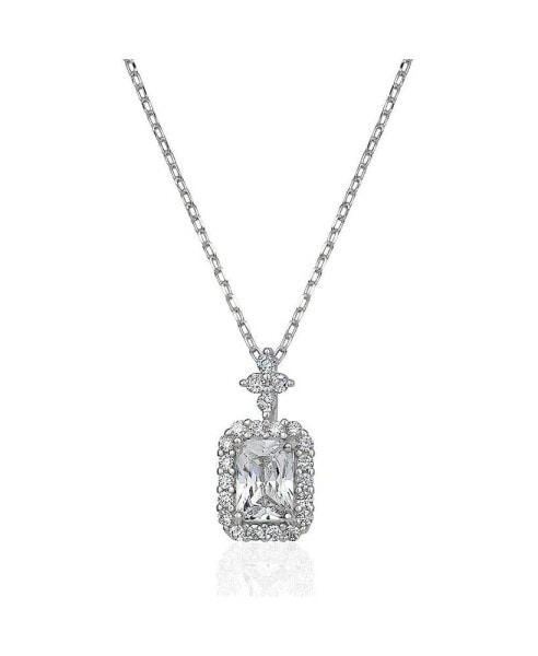 5A Cubic Zirconia Geometric Minimalist Necklace White Gold