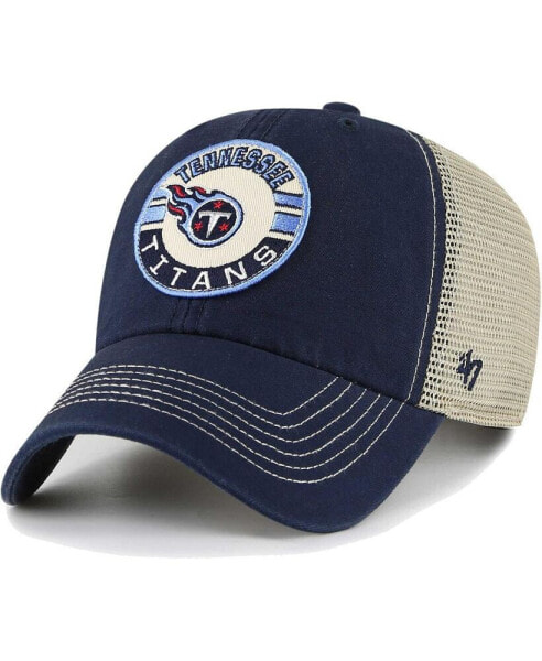 Men's Navy, Natural Tennessee Titans Notch Trucker Clean Up Adjustable Hat