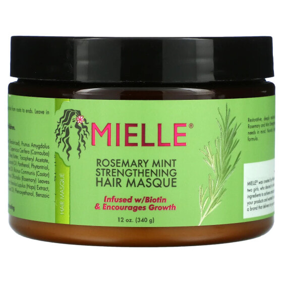 Маска для волос Mielle, укрепляющая с розмарином и мятой 340 г (12 унций)