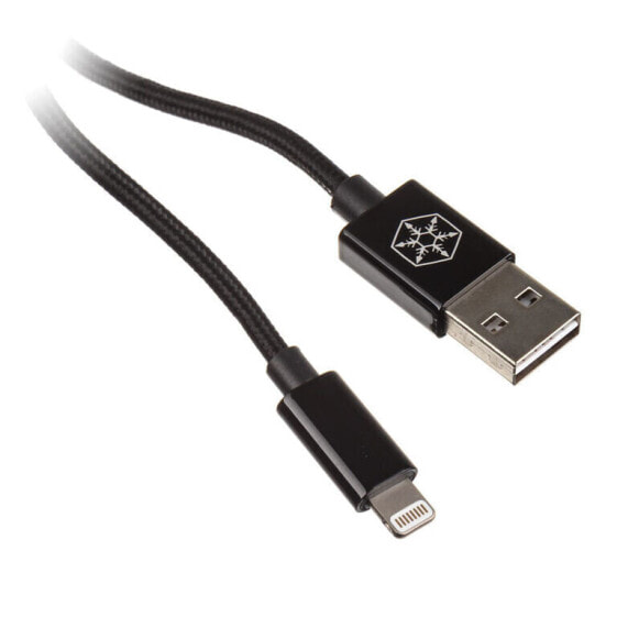 SilverStone CPU03 USB-Ladekabel Lightning, schwarz - 100cm