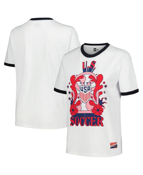 Women's by New Era White USWNT Throwback Ringer T-shirt