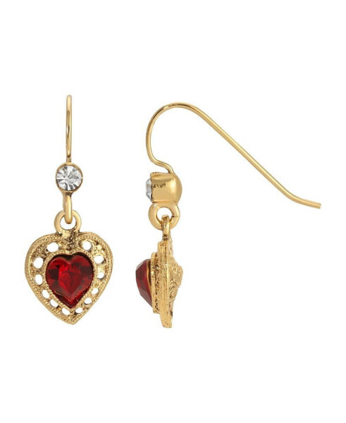 Crystal Heart Drop Earrings