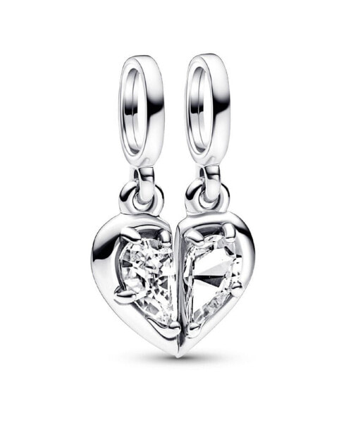 Cubic Zirconia Splitable Mother Daughter Dangle Charm