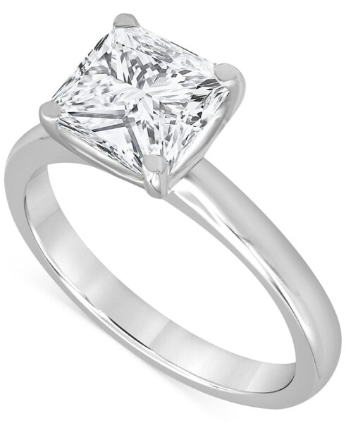 Certified Lab Grown Diamond Princess-Cut Solitaire Engagement Ring (4 ct. t.w.) in 14k Gold