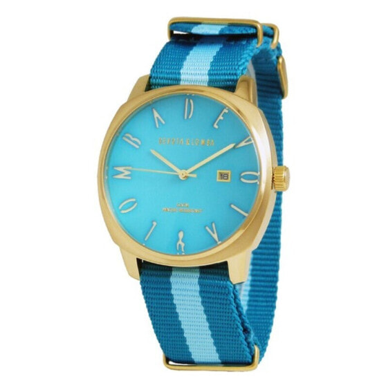 Мужские наручные часы с синим текстильным ремешком Devota & Lomba DL008MSPBLBL-02BLUE ( 42 mm)