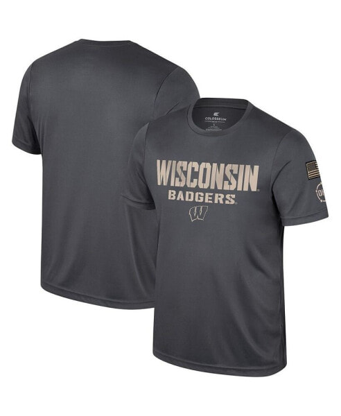 Men's Charcoal Wisconsin Badgers OHT Military-Inspired Appreciation T-shirt