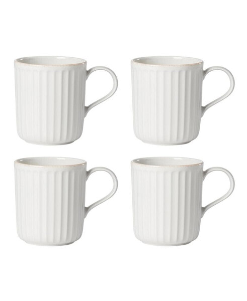 French Perle Solid 4 Piece Mug Set, Service for 4