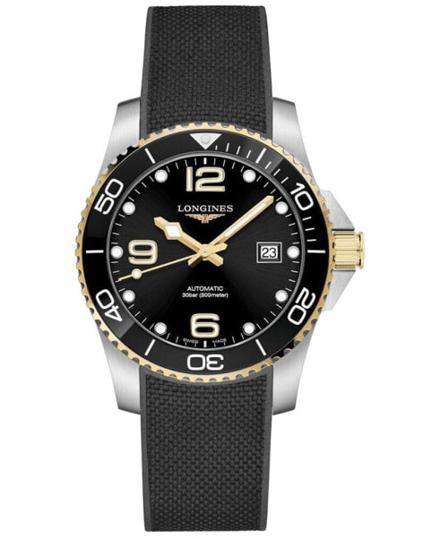 Men's Swiss Automatic HydroConquest Black Rubber Strap Watch 41mm