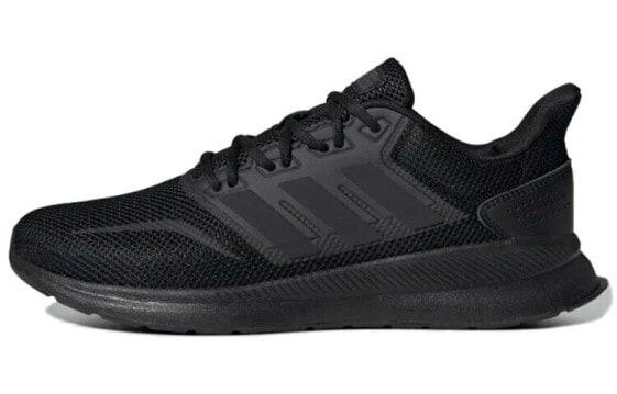 adidas Runfalcon 轻便防滑 低帮 跑步鞋 男女同款 黑