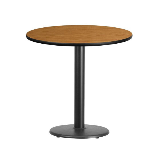 30'' Round Natural Laminate Table Top With 18'' Round Table Height Base