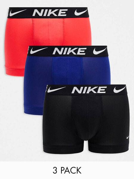 Nike Dri-Fit Essential Microfiber trunks 3 pack in navy/pink/black