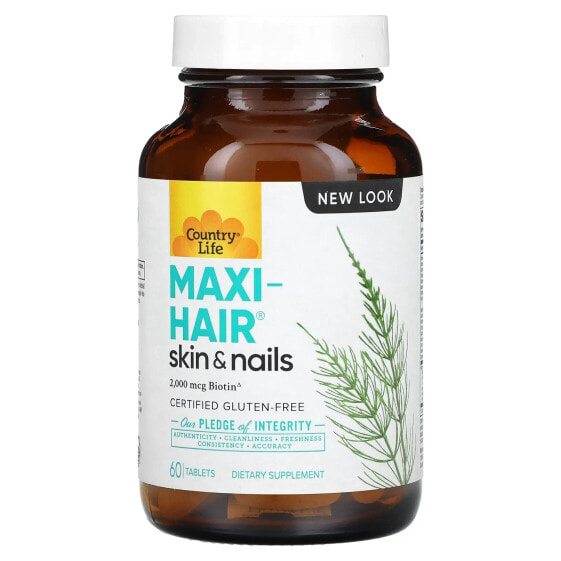 Country Life, Maxi-Hair, для кожи и ногтей, 60 таблеток