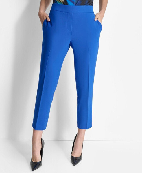 Women's Elasticated-Back Slim-Leg Ankle Pants