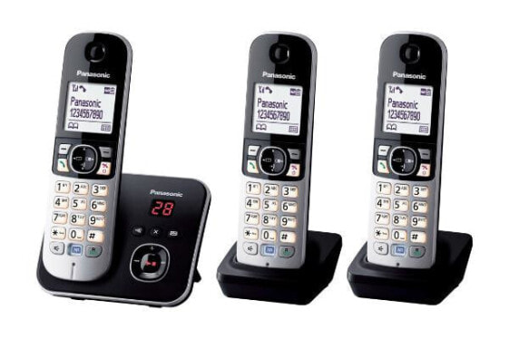 Panasonic KX-TG6823GB - DECT telephone - 120 entries - Caller ID - Black - Silver