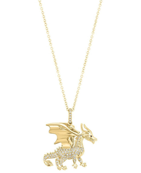 EFFY® Diamond Dragon 18" Pendant Necklace (1/4 ct. t.w.) in 14k Gold