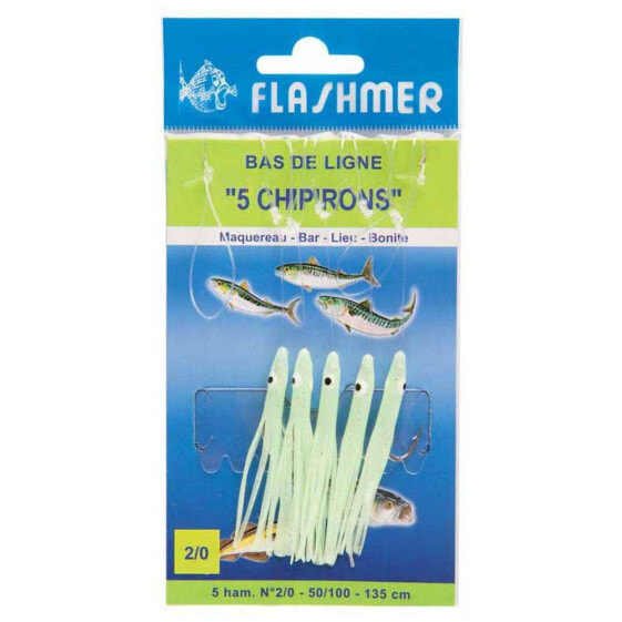 FLASHMER 5 Chipirons Feather Rig 60 mm