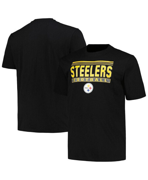 Branded Men's Black Pittsburgh Steelers Big Tall Pop T-Shirt