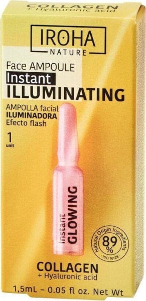 Iroha Instant Flash Illuminating Face Ampoule rozświetlająca ampułka do twarzy z kolagenem i kwasem hialuronowym 1.5ml