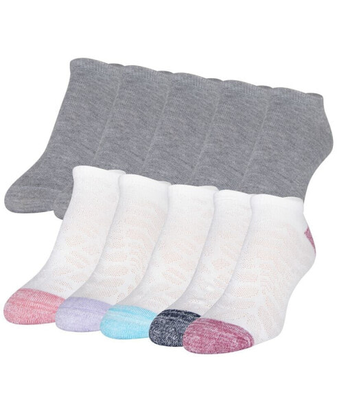 Women's 10-Pack Casual Cushion Heel And Toe With Mesh No-Show Socks