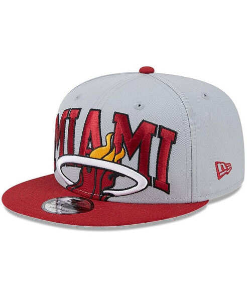 Men's Gray, Red Miami Heat Tip-Off Two-Tone 9FIFTY Snapback Hat