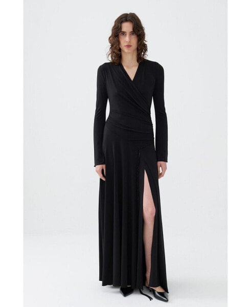 Women's Double Breasted Long Dress