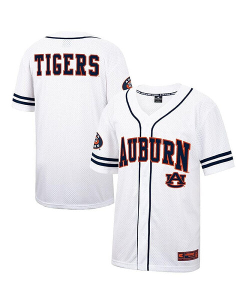 Men's White and Navy Auburn Tigers Free Spirited Baseball Jersey