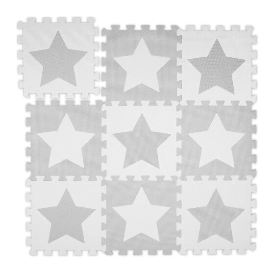 Развивающий коврик Relaxdays Puzzlematte Sterne светло-серый