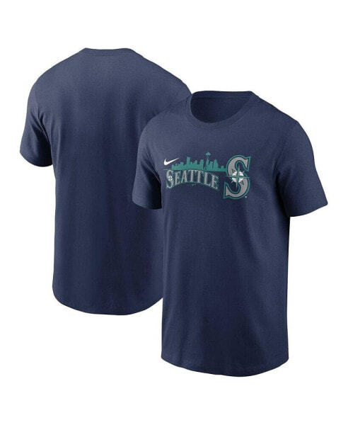 Men's Navy Seattle Mariners Local Team Skyline T-shirt