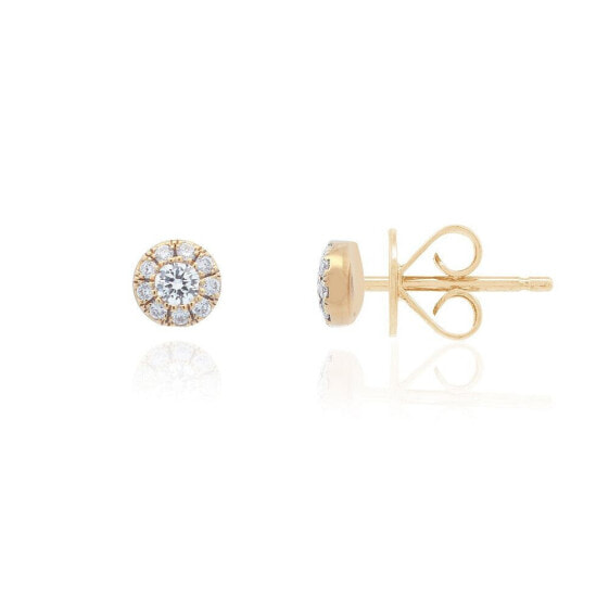 Round Diamond Halo Stud Earrings