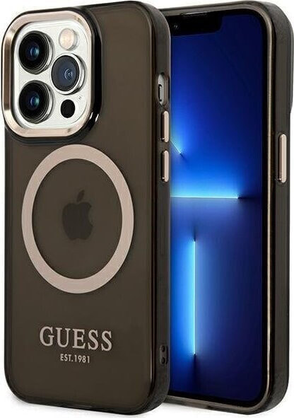 Guess Etui Guess GUHMP14XHTCMK Apple iPhone 14 Pro Max czarny/black hard case Gold Outline Translucent MagSafe